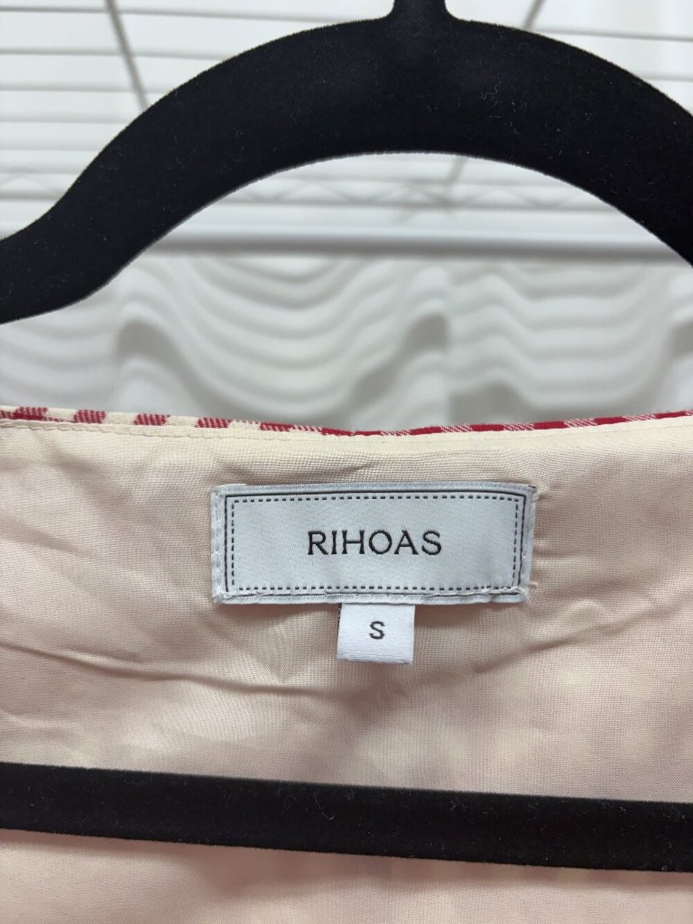 Red Gingham A-Line Mini Dress - Rihoas - Size S - Picture 5 of 5